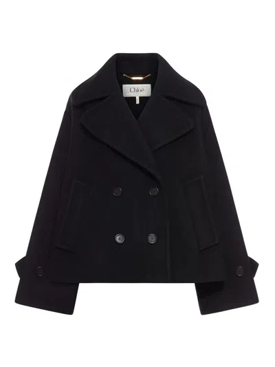CHLOÉ OVERSIZED WOOL SHORT COAT