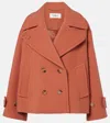 Chloé Oversized Wool-blend Peacoat In Red
