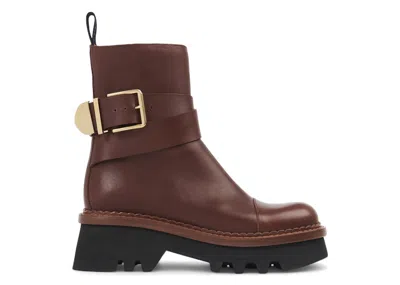Pre-owned Chloé Owena Ankle Boots (women's) Sneakers In Brown/head Dark