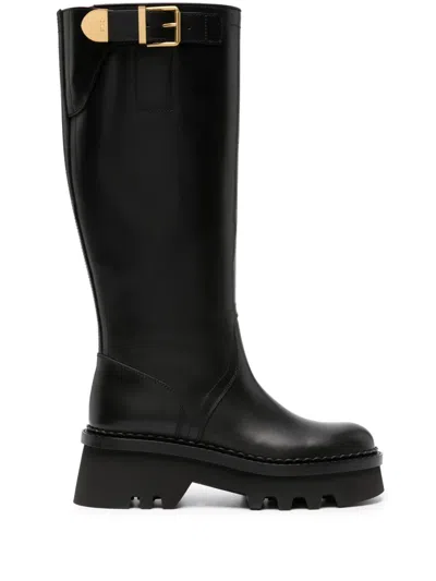 CHLOÉ OWENA KNEE-HIGH LEATHER BOOTS