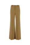 Chloé Wool Grain De Poudre Flare Leg Pants In Brown