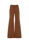 Chloé Chloe Women Pantalone Dalla Gamba Ampia In Cotone Mattone In Brown