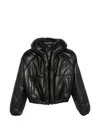 Chloé Short Puffer Jacket In Leather In Black