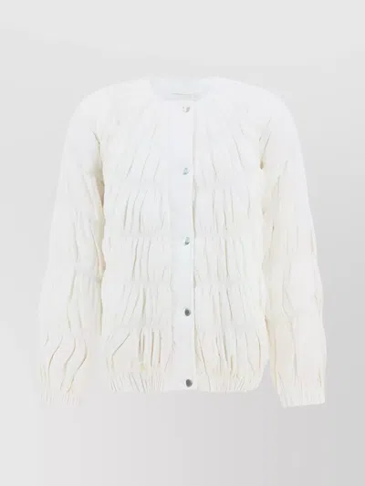Chloé Padded Ruched Jacket Ruffles In White