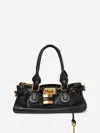 Chloé Structured Shoulder Bag With Padlock And Studs In Black