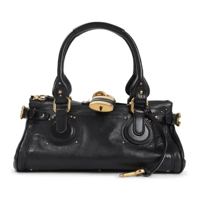 Chloé Paddington Bag In Grained Leather In Black