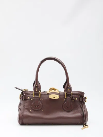 Chloé Paddington Bag In Garnet Leather In Brown