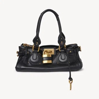 Chloé Sac Paddington En Cuir Grainé Femme Noir Taille Onesize 100% Cuir De Veau