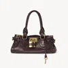 Chloé Paddington Brown Shoulder Bag With Oversized Padlock And C-shaped Buckles In Grainy Leather Woman In Brown