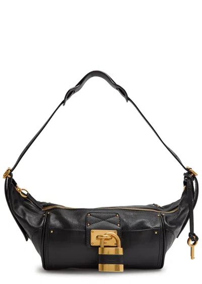 Chloé Chloe Paddington East-west Grained Leather Shoulder Bag In Black
