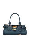 Chloé Chloe Paddington Grained Leather Shoulder Bag In Blue