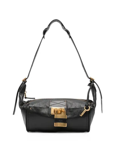 Chloé Paddington Grained-leather Shoulder Bag In Black