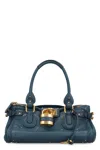 Chloé Paddington Padlock Shoulder Bag In Leather In Blue