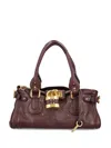 Chloé Paddington In Grained Leather Bags In Red