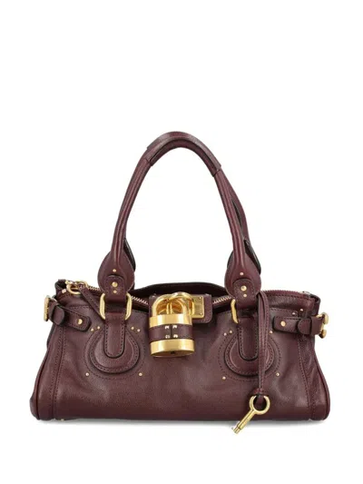 Chloé Paddington In Grained Leather Bags In Red