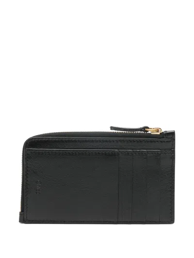 Chloé Paddington Leather Card Case In Black