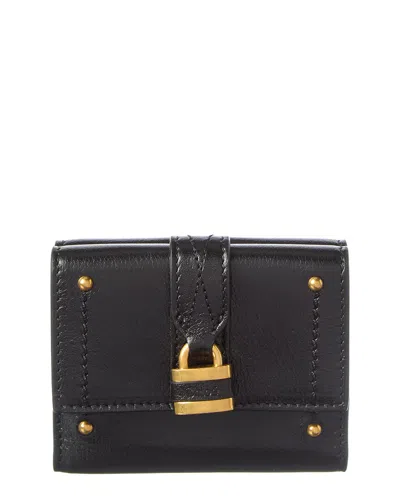 Chloé Paddington Leather Card Case In Black