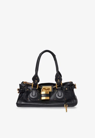 Chloé Paddington Leather Handbag In Black