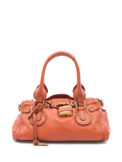 Pre-owned Chloé Paddington Leather Handbag In Orange