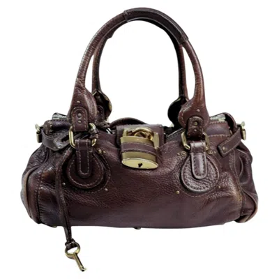 Pre-owned Chloé Paddington Leather Satchel Bag In Black