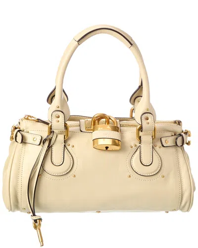 Chloé Paddington Leather Satchel In Beige