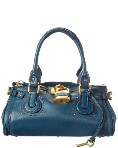 Chloé Chloe Paddington Leather Satchel In Blue