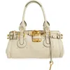 Chloé Paddington Embellished Textured-leather Tote In Pink