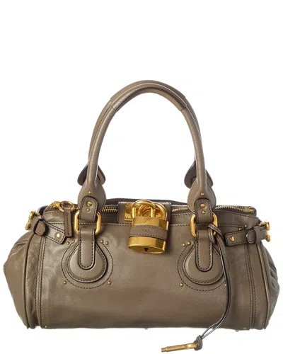 Chloé Paddington Leather Satchel In Grey
