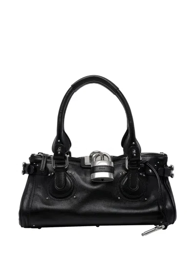 Chloé Paddington Leather Shoulder Bag In Black