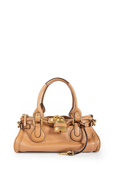 Chloé Paddington Leather Shoulder Bag In Gray