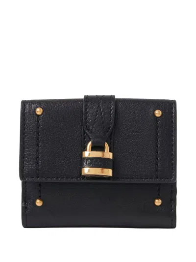Chloé Paddington Leather Wallet In Black