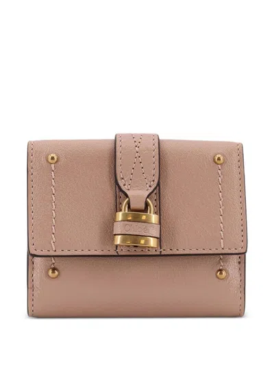 Chloé Chloè Paddington Leather Wallet In Pink