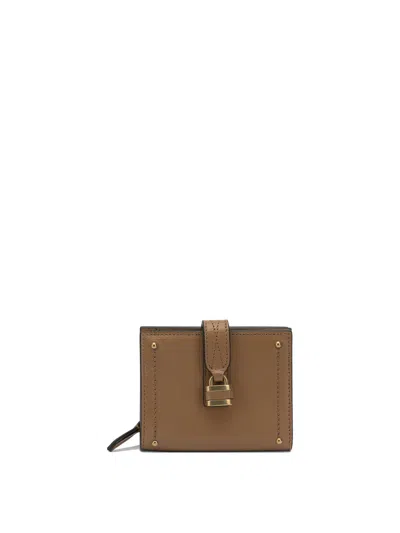 Chloé Paddington Leather Wallet In Sand