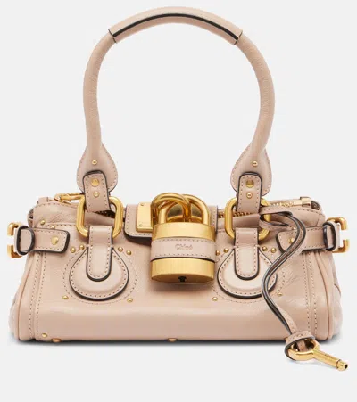 Chloé Paddington Grained Leather Top Handle Bag In Pink