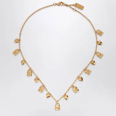Chloé Paddington Necklace With Gold-tone Brass Charms