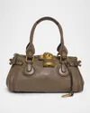Chloé Paddington Leather Shoulder Bag Padlock Detail