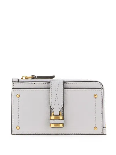 Chloé Paddington Padlock-detail Card Holder In Gray