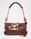 Chloé Paddington Rounded Padlock Shoulder Bag In Leather In Brown