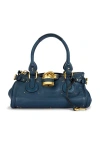 Chloé Womens Black Navy Paddington Leather Shoulder Bag In Gray