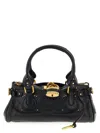 Chloé Structured Shoulder Bag With Padlock And Studs In Black