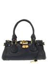 Chloé Structured Shoulder Bag With Padlock And Studs In Blue