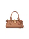 Chloé Paddington Padlock Shoulder Bag In Leather In Brown