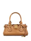 Chloé Paddington Brown Handbag With Two Top Handles And Padlock On The Front In Leather Woman In Brown