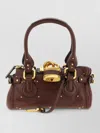 Chloé Paddington Brown Shoulder Bag With Oversized Padlock And C-shaped Buckles In Grainy Leather Woman
