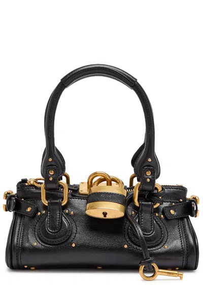 Chloé Chloe Paddington Small Grained Leather Shoulder Bag In Black