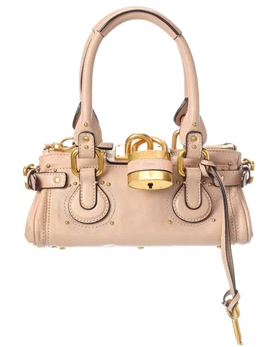 Chloé Chloe Paddington Small Grained Leather Shoulder Bag In Pink
