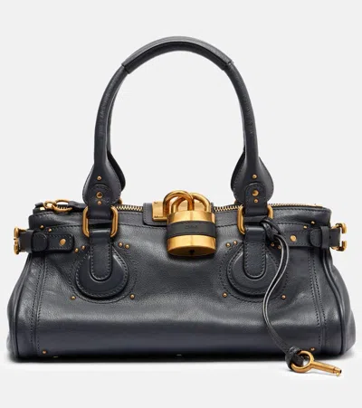 Chloé Paddington Small Leather Shoulder Bag In Black