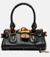 Chloé Paddington Padlock Shoulder Bag In Leather In Black