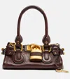 Chloé Paddington Brown Shoulder Bag With Oversized Padlock And C-shaped Buckles In Grainy Leather Woman In Brown