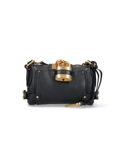 Chloé Black Leather Small Paddington Shoulder Bag